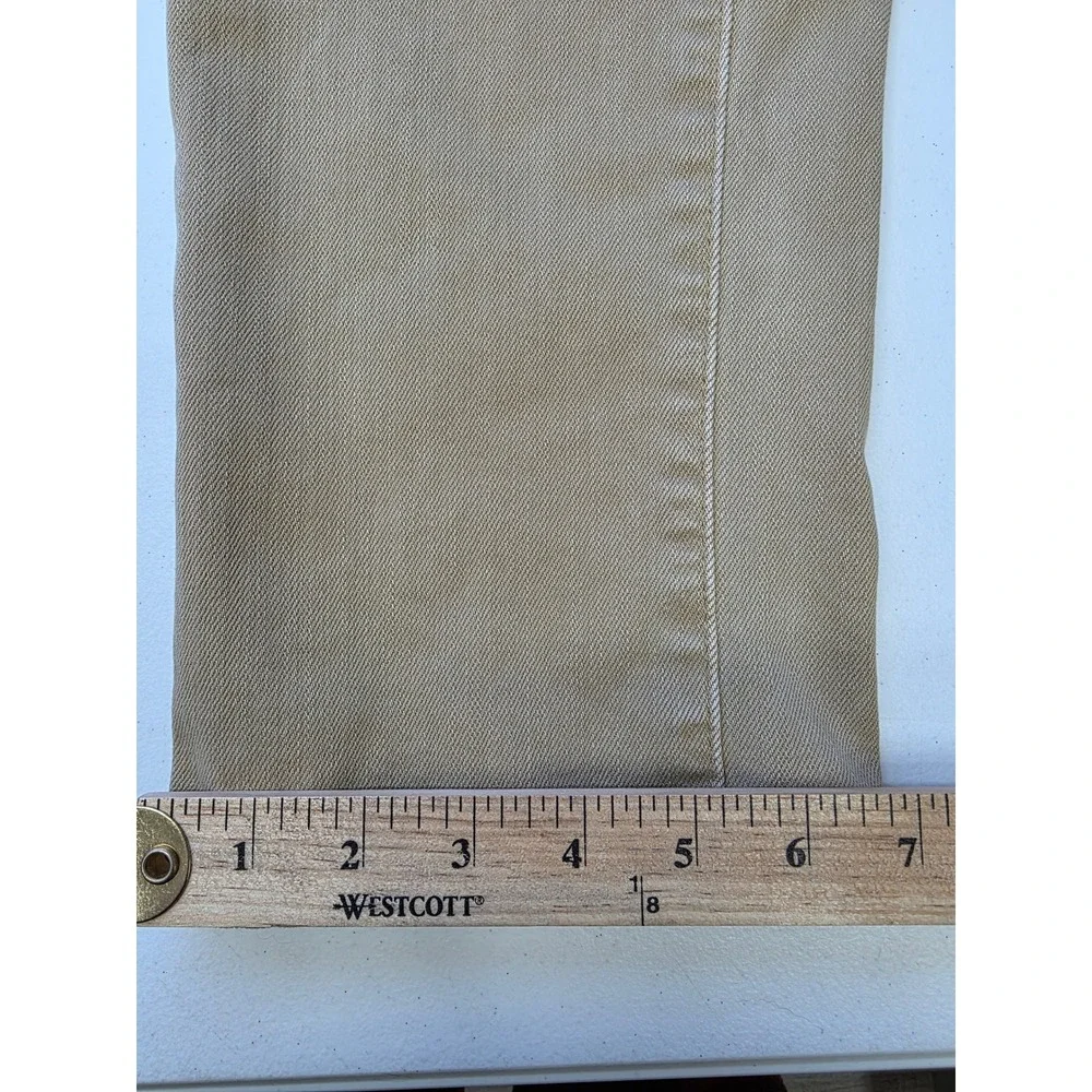 Judy Blue Tan Khaki Garment Dyed Cropped Straigtht Jeans Womens 13/31 - Picture 9 of 10